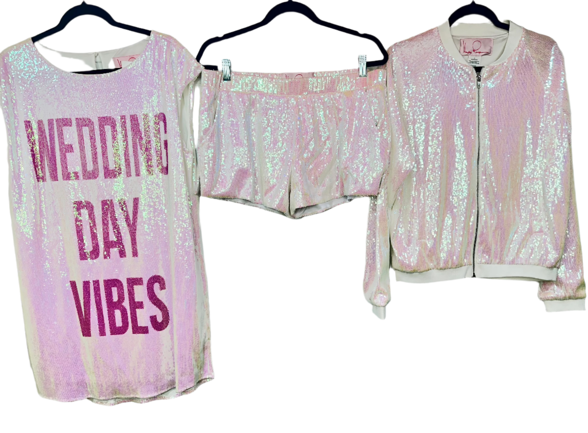 Wedding Day Vibes Iridescent Sequin 3- Piece Set