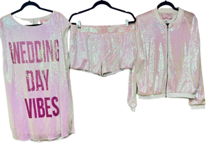 Wedding Day Vibes Iridescent Sequin 3- Piece Set