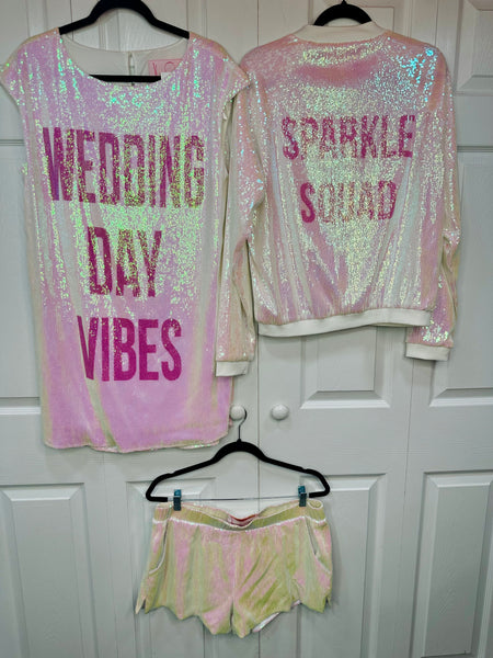 Wedding Day Vibes Iridescent Sequin 3- Piece Set