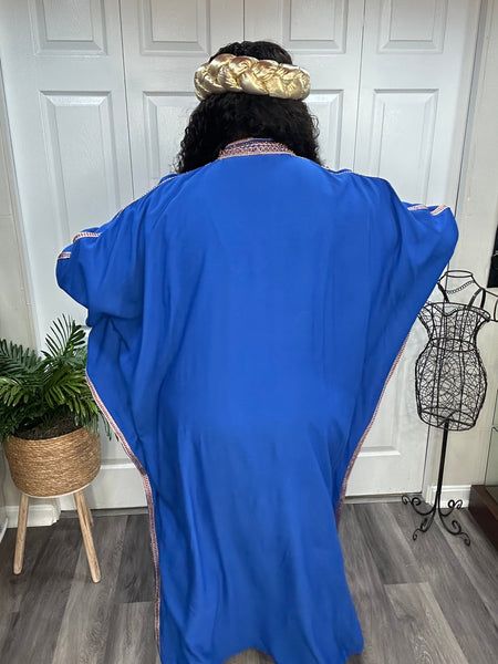 Royal Blue Beaded Luxury Kaftan