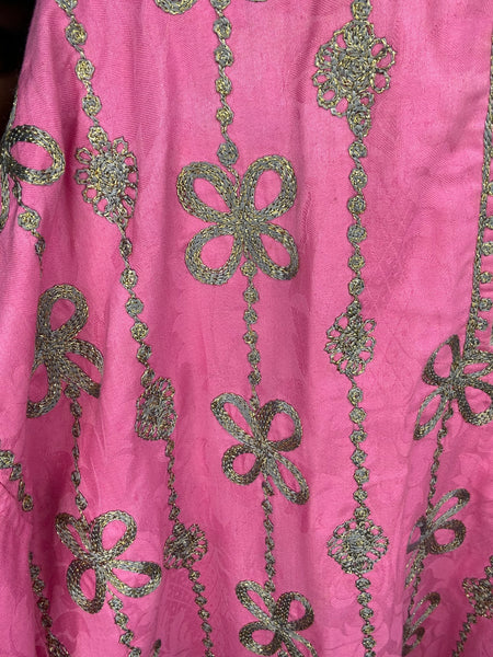 Custom Pink/Gold Embroidered Kaftan