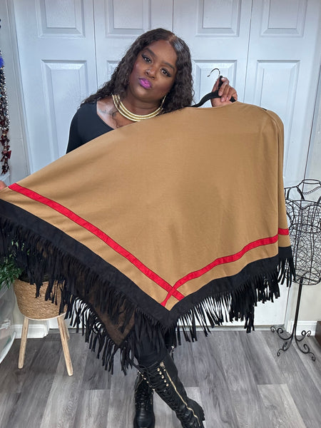 The Look- Fringe Poncho Shawl