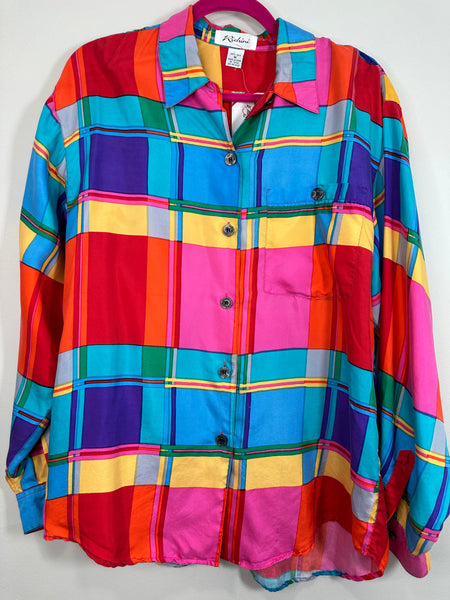 Colorblock silk Blouse