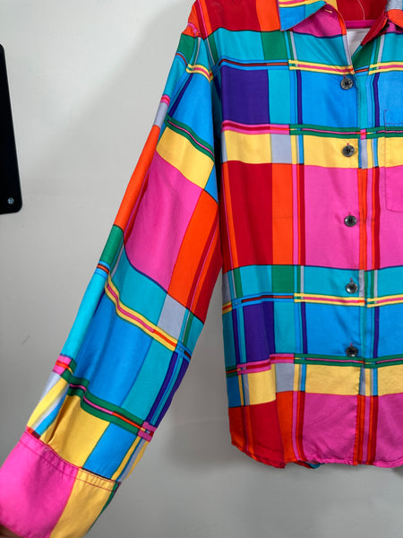 Colorblock silk Blouse