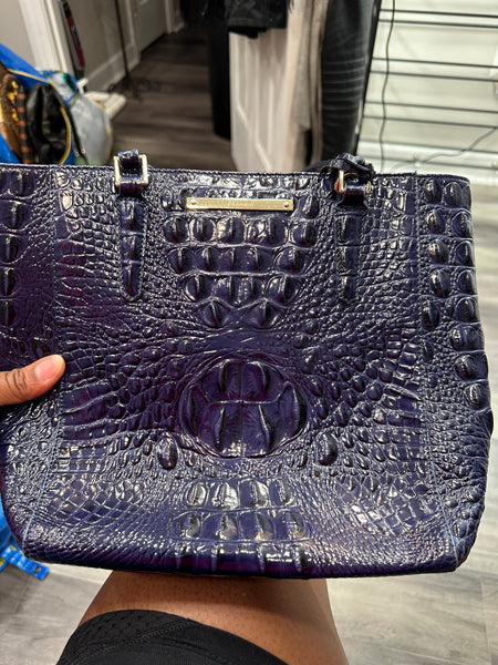 Small/Medium Midnight Blue Croc Handbag