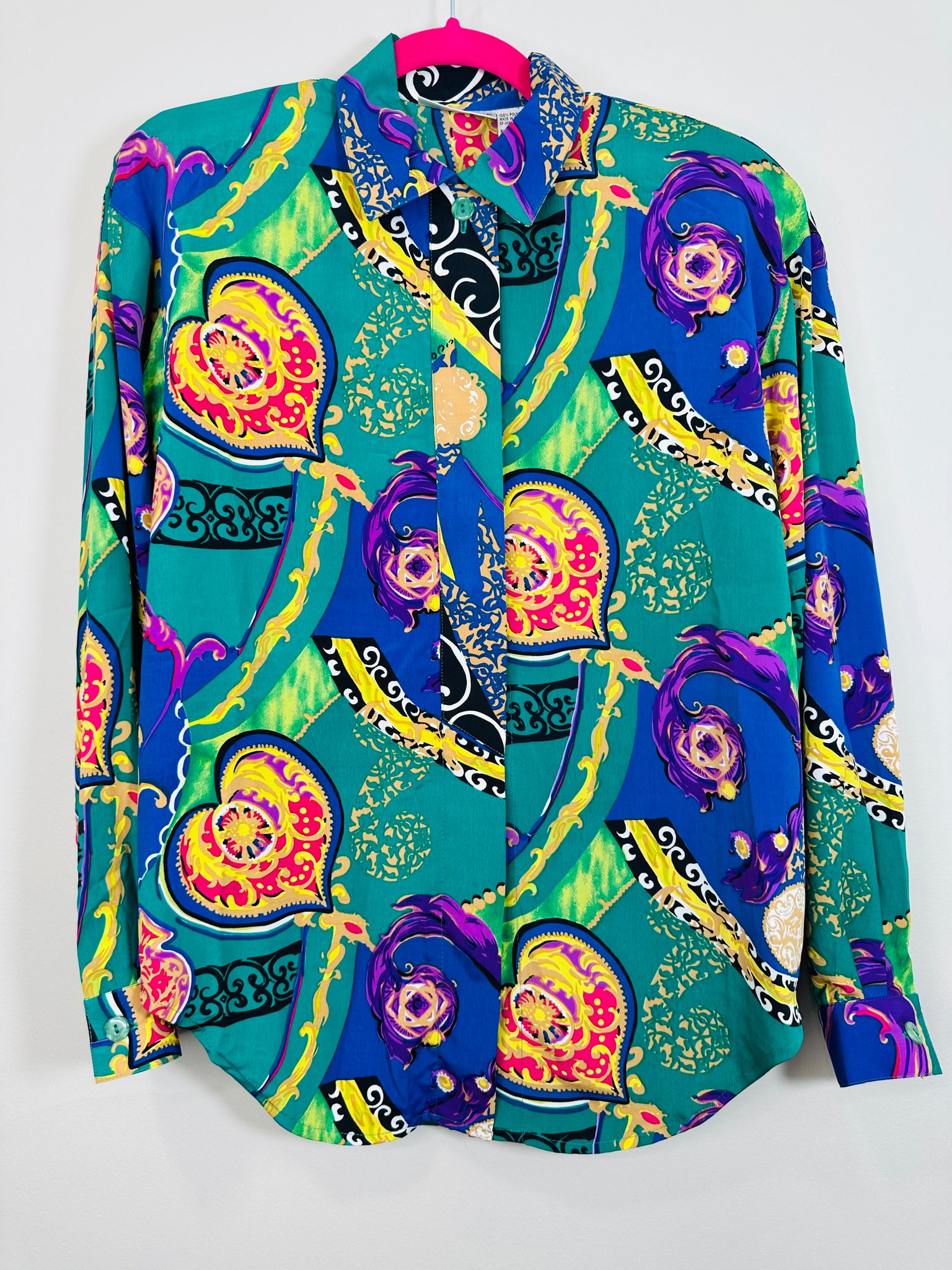 Damask Colorful Button Up