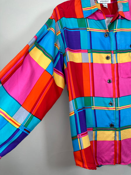 Colorblock silk Blouse