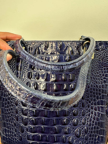 Small/Medium Midnight Blue Croc Handbag