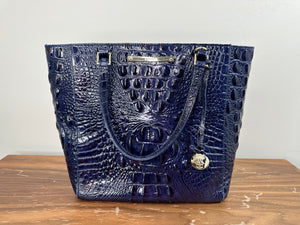 Small/Medium Midnight Blue Croc Handbag