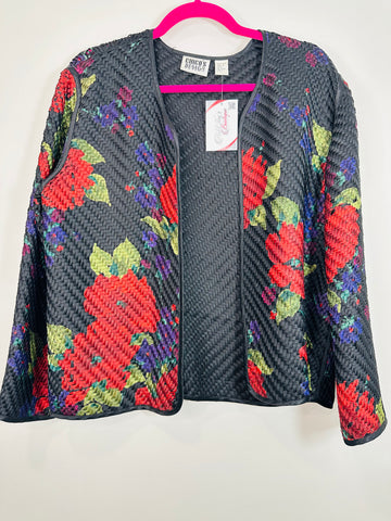 Woven Floral Silk Jacket