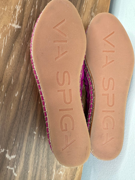 Fuchsia Suede Laser Cut Espadrilles