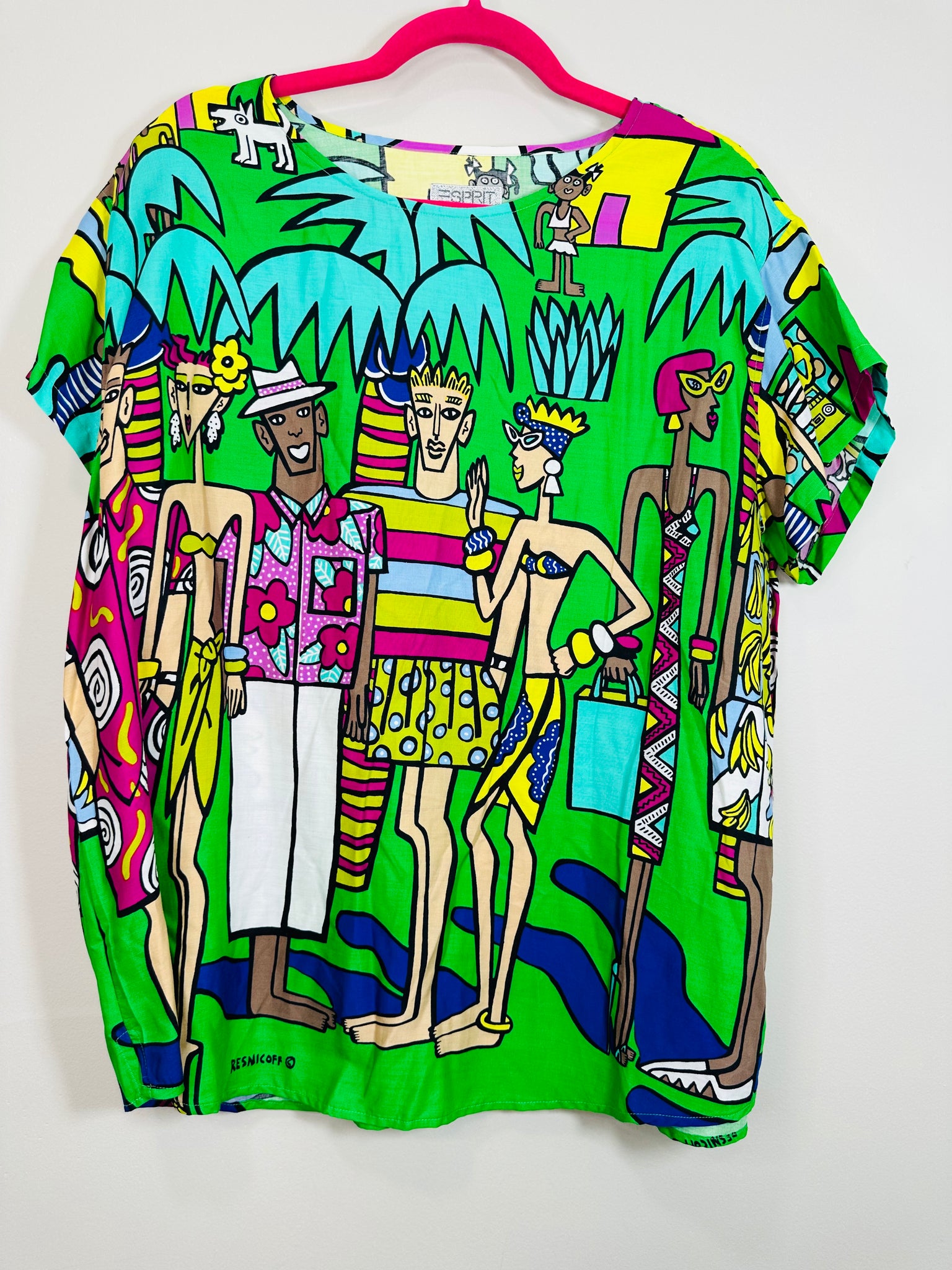 Hawaiian Cartoon Artistic Top