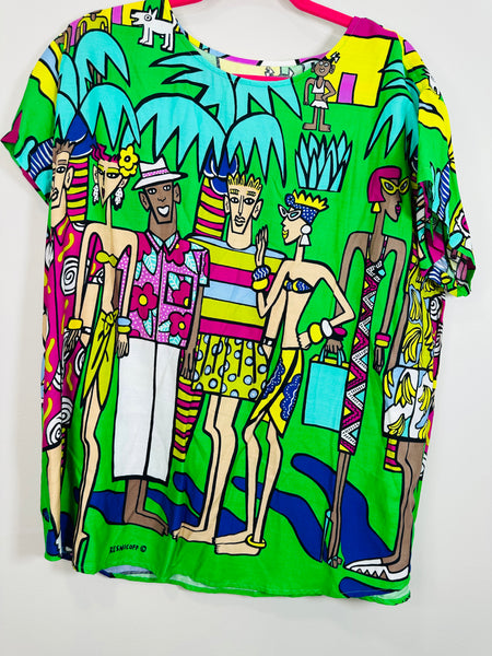 Hawaiian Cartoon Artistic Top