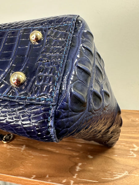 Small/Medium Midnight Blue Croc Handbag