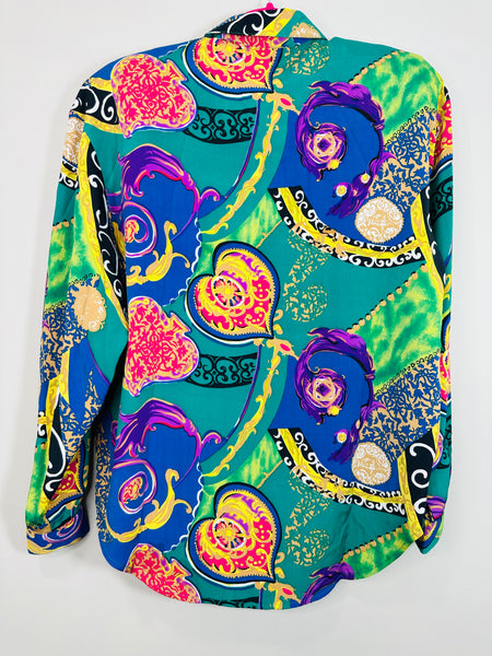 Damask Colorful Button Up