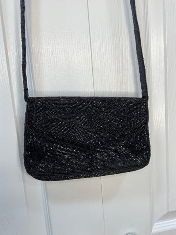 Vintage Black Sequin Handbag