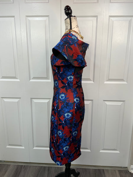 Floral Ruffle Sleeve Dress Sz 8