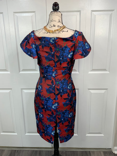 Floral Ruffle Sleeve Dress Sz 8