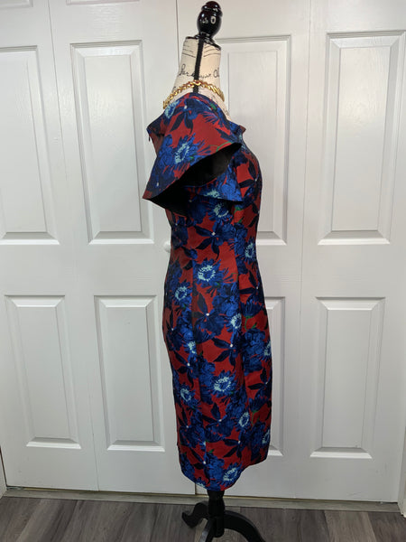 Floral Ruffle Sleeve Dress Sz 8