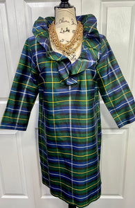 Plaid and Ruffle Collar Dress